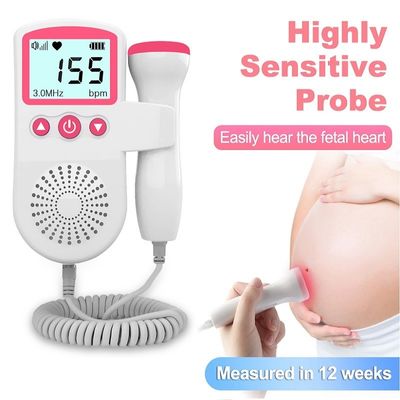 Ultrasonik Kalp Atışı Dedektörü Monitör Ev Gebelik Hamile Fetal Kalp Atışı Doppler