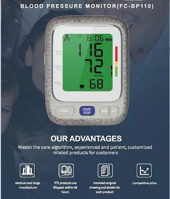CE Onaylı Ev Tipi Dijital Kan Basıncı Monitörü Üst Kol OEM