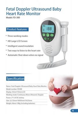 Hamile Kadınlar Bebek Kalp Atışı Dedektörü Monitör Güvenli Fetal Doppler
